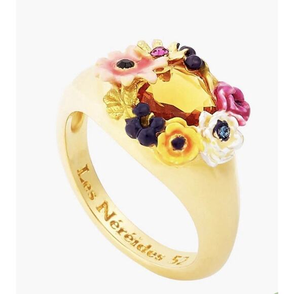 Les Nereides Little Garden Collection Cocktail Ring, EU52/US6 French Artisan - Picture 2 of 6